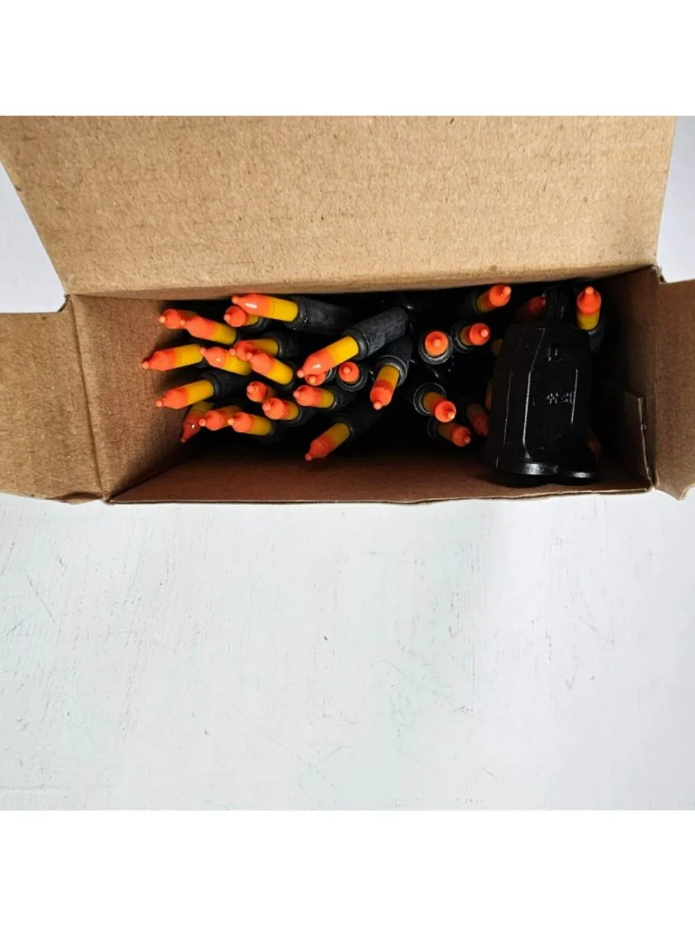 70 Mini Double Lights Steady or Flashing Orange & Yellow Candy Corn 13.5ft NEW